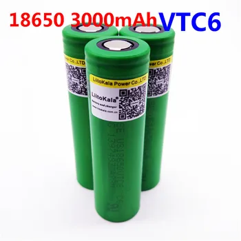 

LiitoKala VTC6 3.7V 3000mAh 18650 Li-ion Battery 30A Discharge for US18650VTC6 Tools High discharge batteries