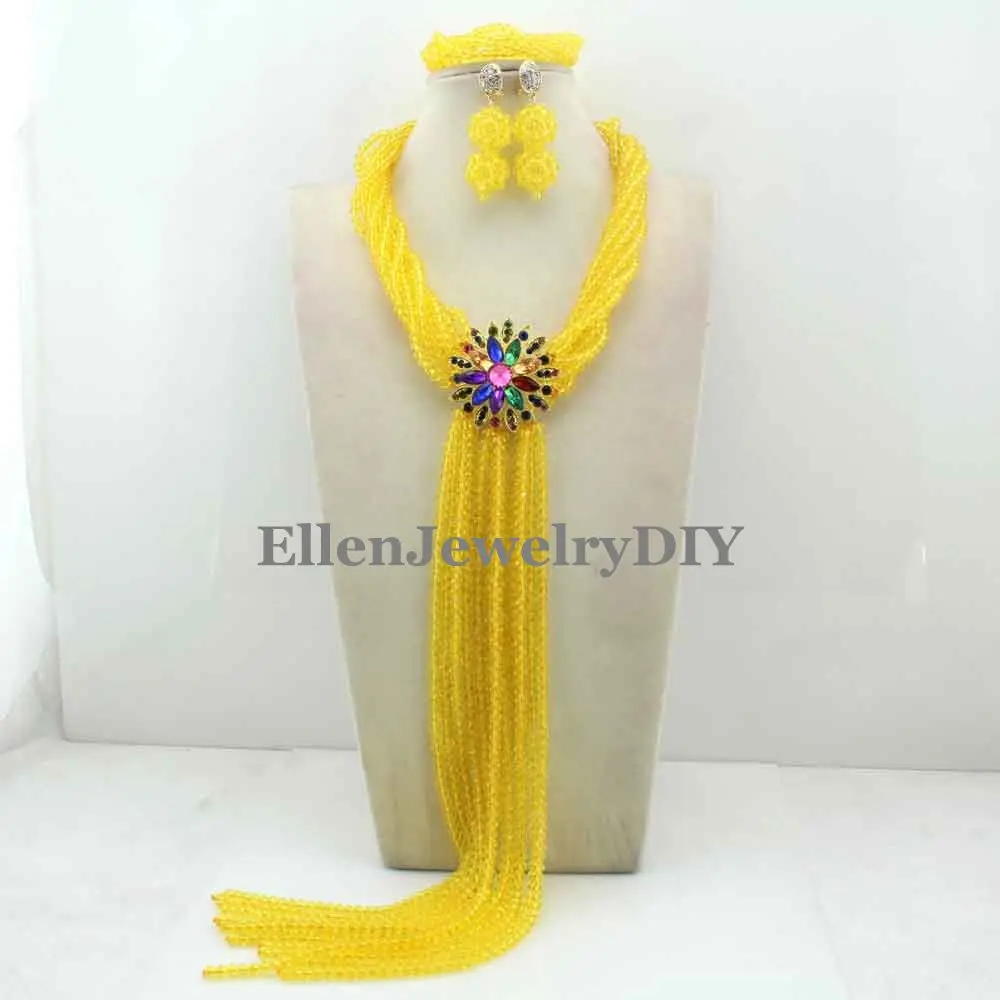 

Splendid African Beads Jewelry Sets Nigerian Wedding African Crystal Beads Jewelry Sets W12262
