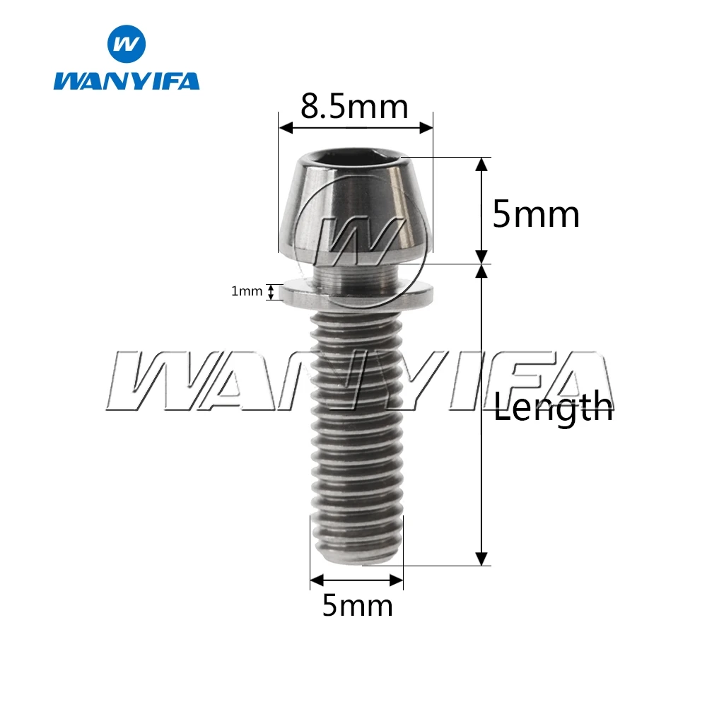 Титановый "Wanyifa" болты M5x16 18 20 мм горный велосипед болты для выноса руля конусности головки с шайбами для MTB Горный Дорожный 6 шт./лот