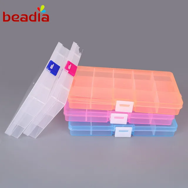 hot 17 4 9 8 2 2 cm 5 colors box adjustable 15 cells box plastic boxes colors