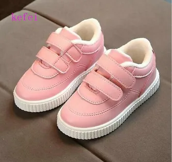 

2019 new girl's boots thickened warm pink children's underwear soft black boots running boy winter casual shoes