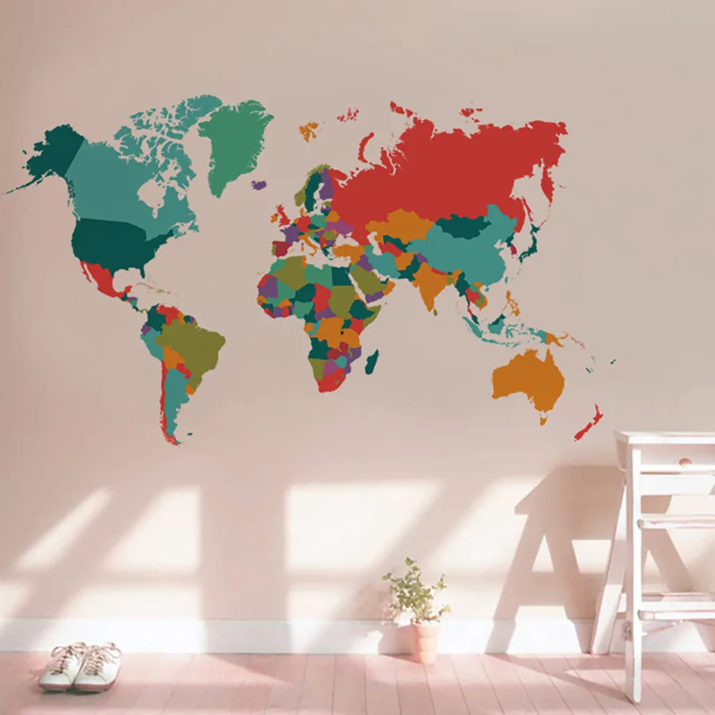 Sala De Estar 2019 Nueva Moda Deco Varios Colores Mundo Mapa