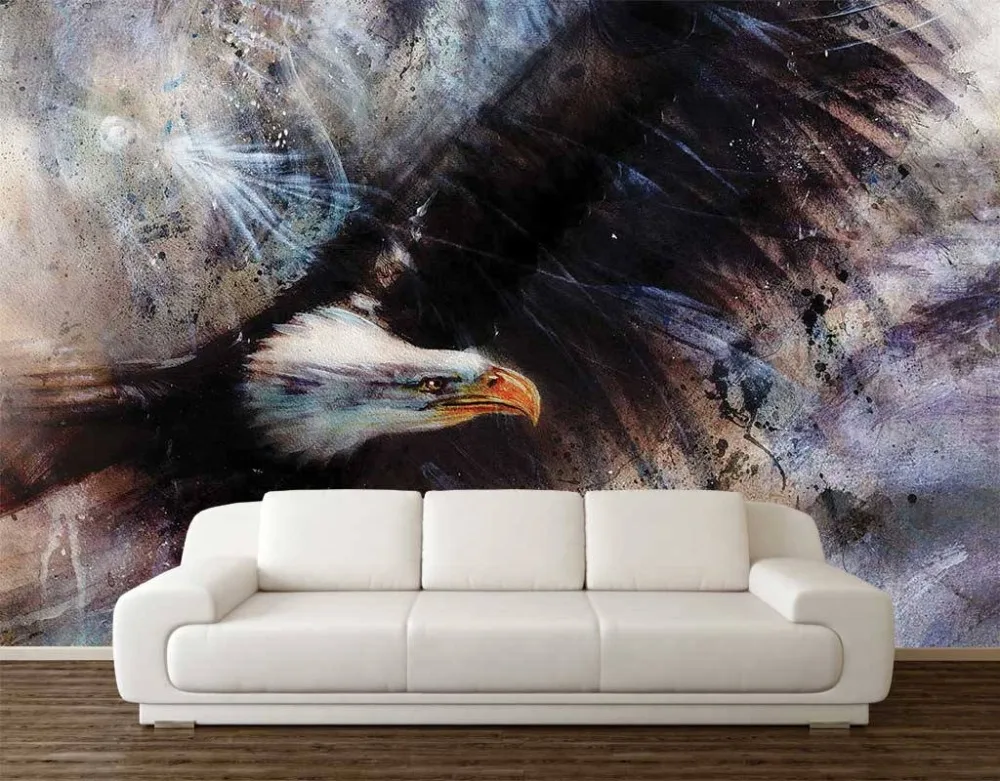Изготовленный На Заказ 3D фото обои на заказ Орел Oilpainting фон декоративный