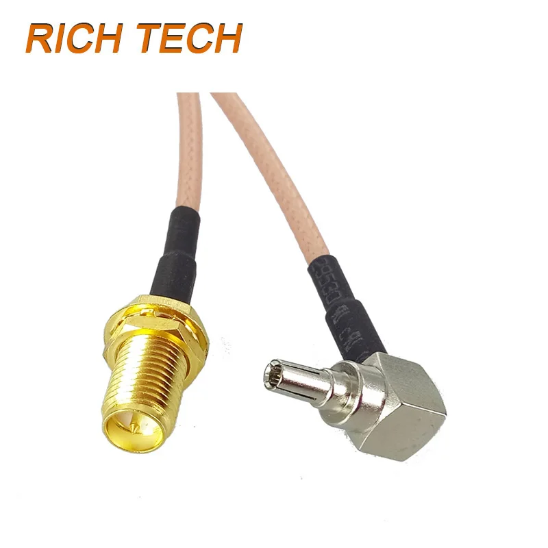 12pcs/lot RP SMA Female to CRC9 Male Right Angle RG316 Cable CRC9 to ...