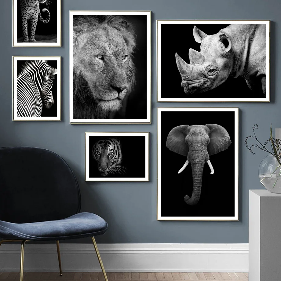 

Wild Animal Lion Tiger Leopard Elephant Wall Art Canvas Painting Nordic Posters And Prints Wall Pictures For Living Room Decor