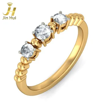 

Jinhui Women The Imperial Aura Ring Solid 18K Yellow 750 Gold 0.379CT Natural Diamond Jewelry Free Engraving