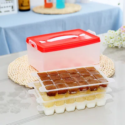 

Handle square 3 layer ice box with fresh case set ice mould 23*15*11cm Free shipping
