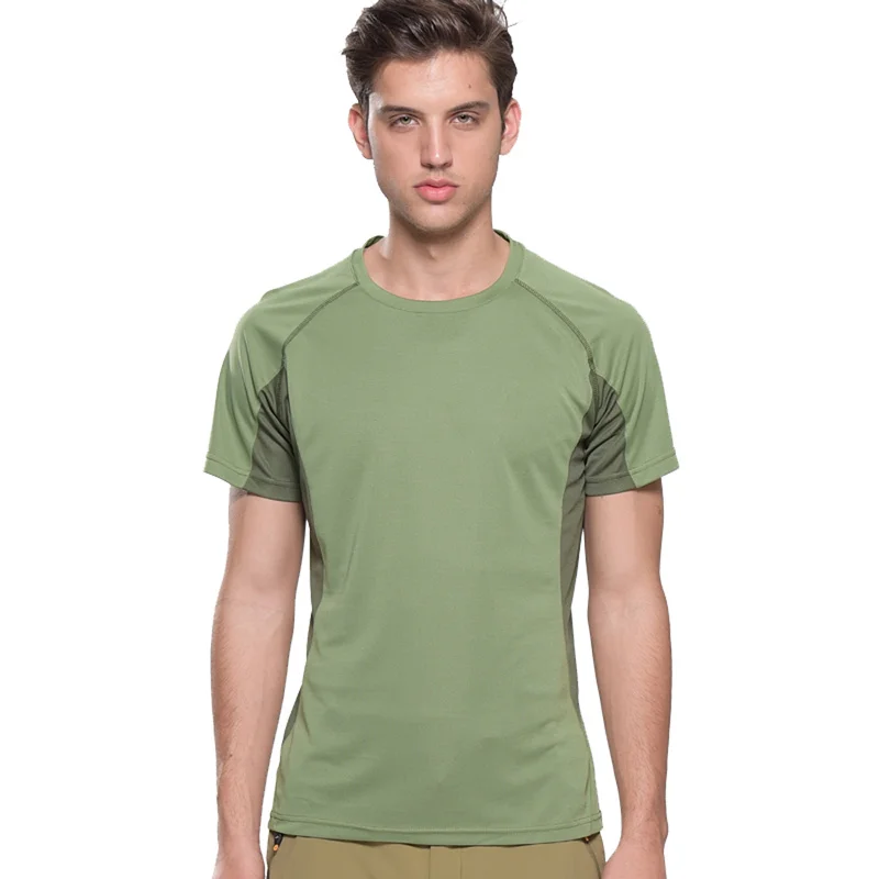 Мужские летние тонкие 6 мин. быстрой сушки супер стрейч хорошо дышащий футболки