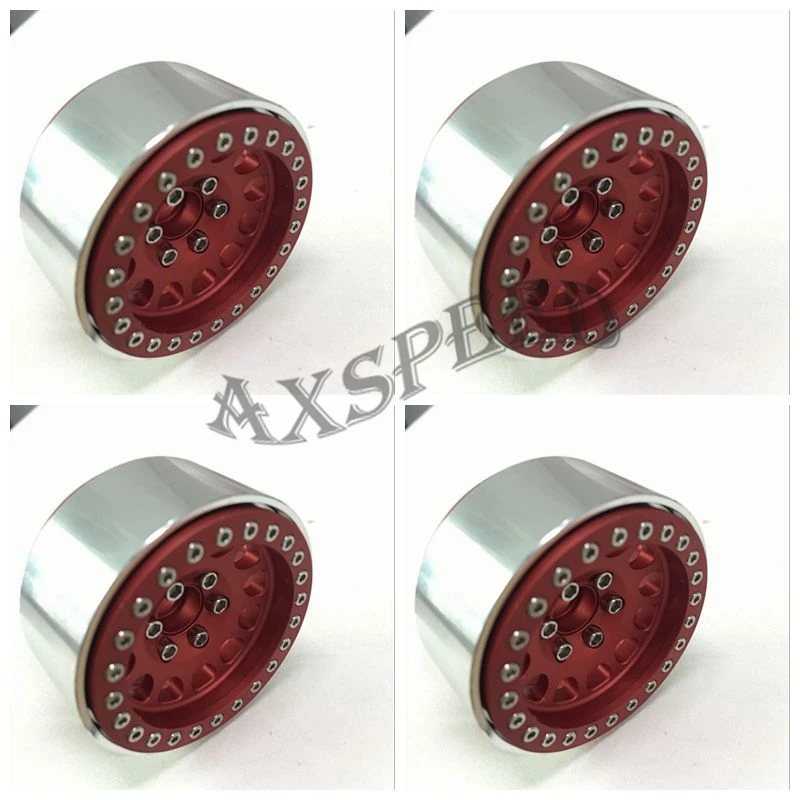 

AXSPEED 4Pcs 1.9 Alloy Wheel Rim Hub RC Car Accessories for 1/10 RC D90 SCX10 CC01 Rock Crawler