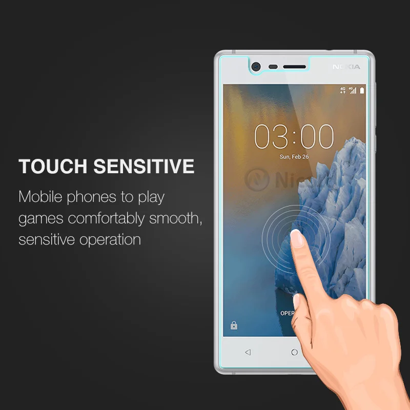 Screen Protector For Nokia 3 5.0 inch Nicotd 9H 2.5D Premium Glass Tempered For Nokia 3 Nokia3 2017 9H Protective Glass Film  (2)