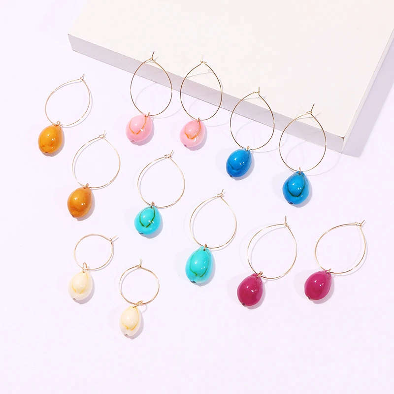 

KOMi 6Colors Sea Simple Holiday Beach Shell Earrings Bohemian Shell Jewelry Elegant Fashion 1Pair B50303