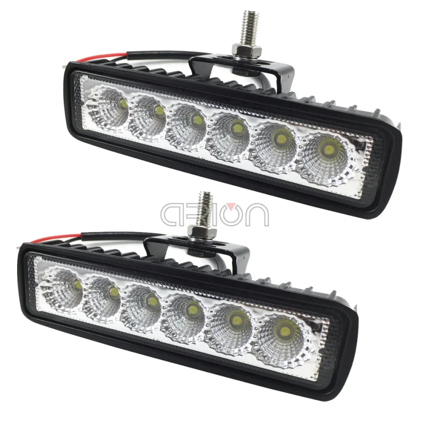 2Pcs 18W Flood 1 шт., комплект из 2 предметов, 18 Вт DRL светодиодный Спот Наводнение Светодиодный светильник рабочий светильник 9-32 в пост 4WD 12 Вольт светодиодный рабочий светильник s для внедорожника SUV машинками - Цвет: 2Pcs 18W Flood