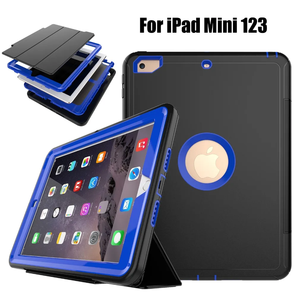 

For iPad Mini 1 Mini 2 Mini 3 Heavy Duty Shockproof Hybrid Rubber Rugged Hard Impact Protective Case Cover For iPad Mini1/2/3