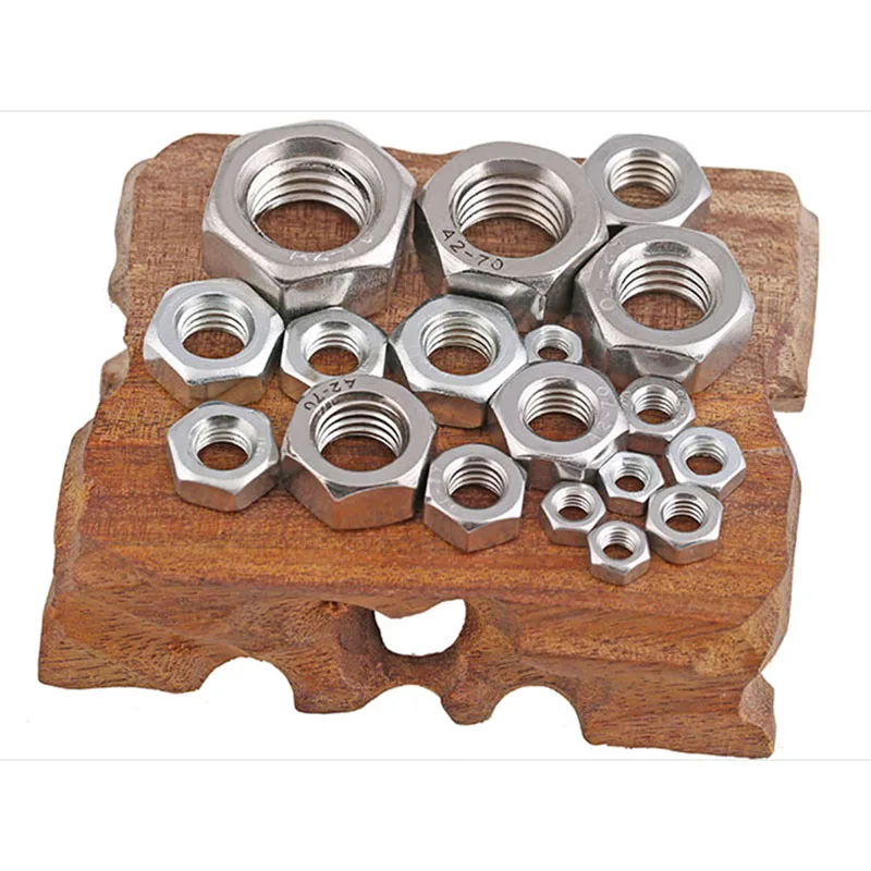 

304 Stainless Steel Left Teeth Hex Nut 201 Left-Handed Nut Galvanized Anti-Tooth Screw Cap M4M5M6M8-M20 20 Pcs