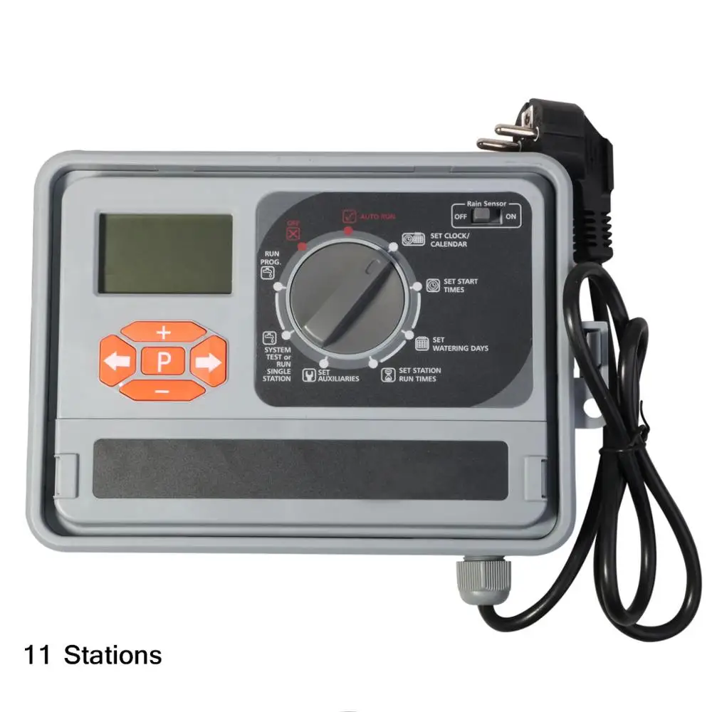 11 Station Garden Automatic Irrigation Controller Water Timer Watering System with EU standard Internal Transformer #10469 