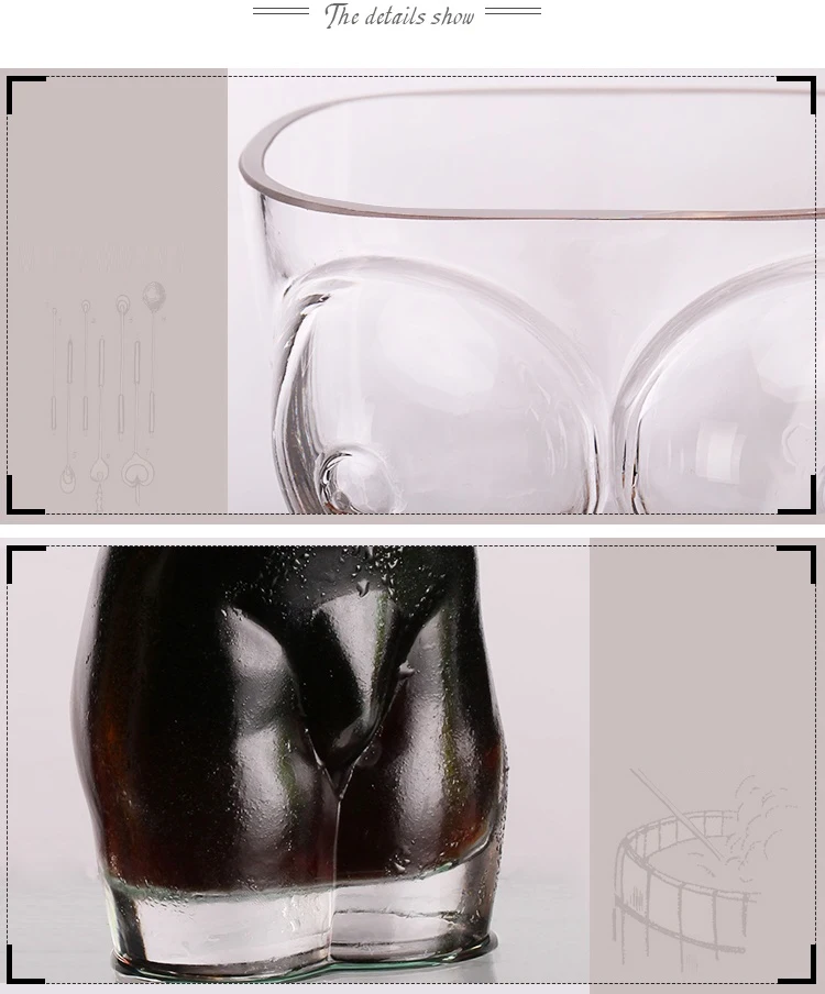 Сексуальная Дамская мужская прочная Двойная Стенка бокал для виски es бокал для вина большая грудь пивная чашка 700 мл