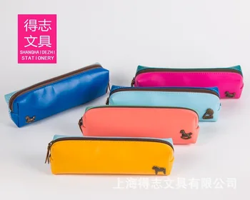 

High quality Pencil Case Pencil Bags Exquisite Waterproof Pu Leather Storage Cosmetic Bag School Office stationery Gift