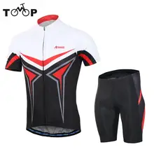 Arsuxeo, мужская летняя футболка с коротким рукавом+ футболка для велоспорта, 3D Мягкие Шорты, комплект для велоспорта, езды, бега, костюм, комплект одежды