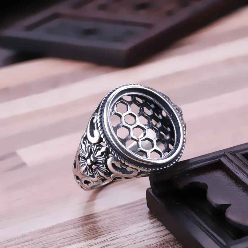 925 пробы серебряные Регулируемые заготовки для колец 13*16 мм овальные восковые кольца с бирюзой параметры для изготовления ювелирных изделий
