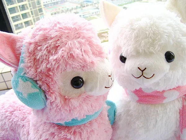 Amuse 45 cm alpaca peluches con orejera Japón alpacasso Jumbo Peluche de juguete animal para Niñas niños amante Navidad regalo