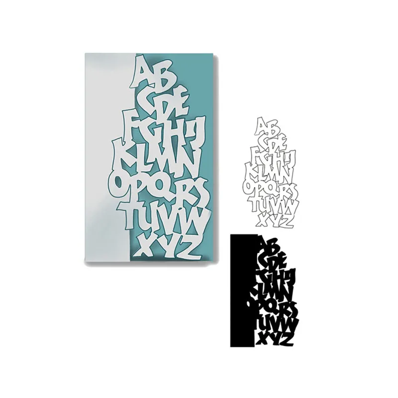 

Naifumodo 127*77mm Dies Cutting Letters Alphabet Border Metal Cutting for Scrapbooking Craft Card Embossing Die Cut New Template