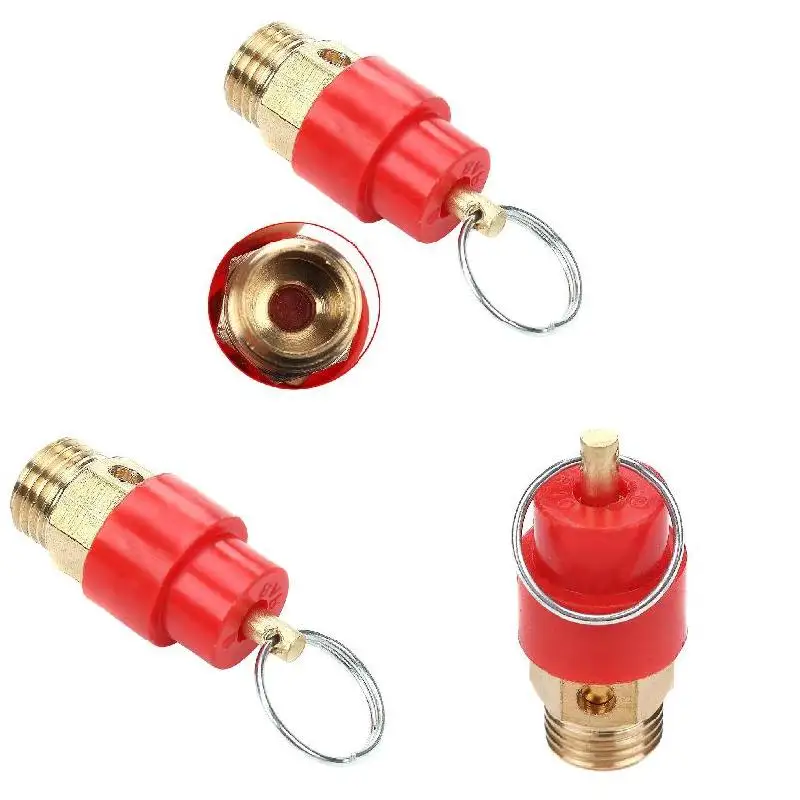 

'The Best' 1pcs 1/4 BSP 120PSI Air Compressor Safety Release Valve Copper Pressure Relief Regulator Red 889