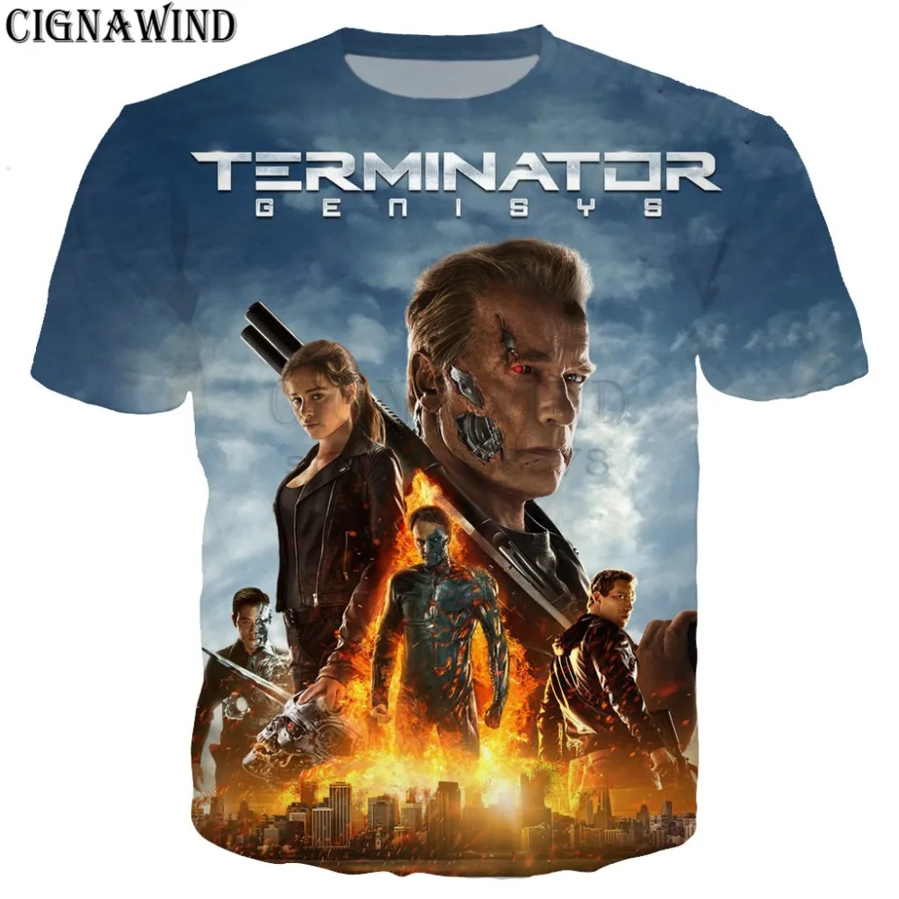 Модная футболка для мужчин/женщин фильм Терминатор, Арнольд Шварценеггер я буду обратно 3d печати Harajuku футболки уличная футболка