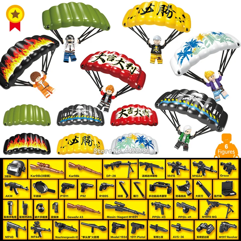 

Battlegrounds PUBG Army Air raid landing military Building Blocks Camouflage suit Figures enter battlefield with legoinglys