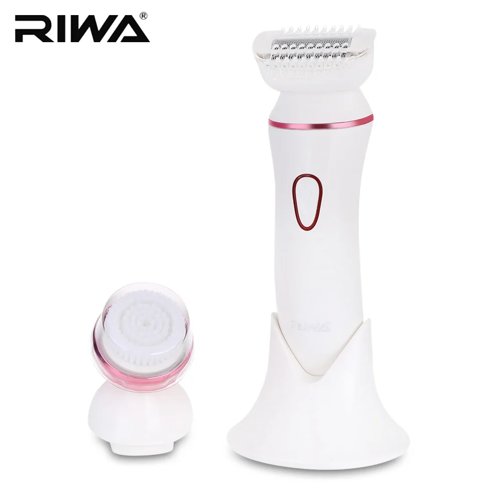 

RIWA RF - 1201 Rechargeable Cordless Women Epilator Depilation Electric 2 In 1 Facial Cleaning Brush Lady Body Wet Dry Shaver