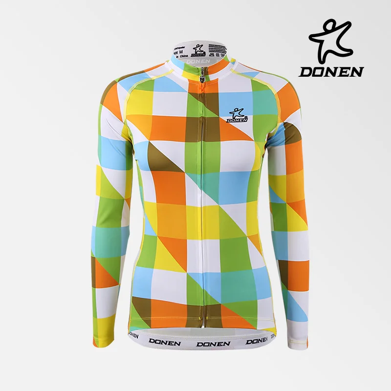

Donen Winter 2016 Long Pro Thermal Fleece grid Cycling Jersey Women's Clothing Bicycle Maillot Equipacion Ciclismo Bike Clothes