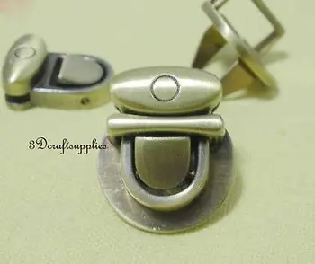

purse lock wallet Thumb latch tongue clasp anti brass 1 3/8inch x 1 1/4 inch E59