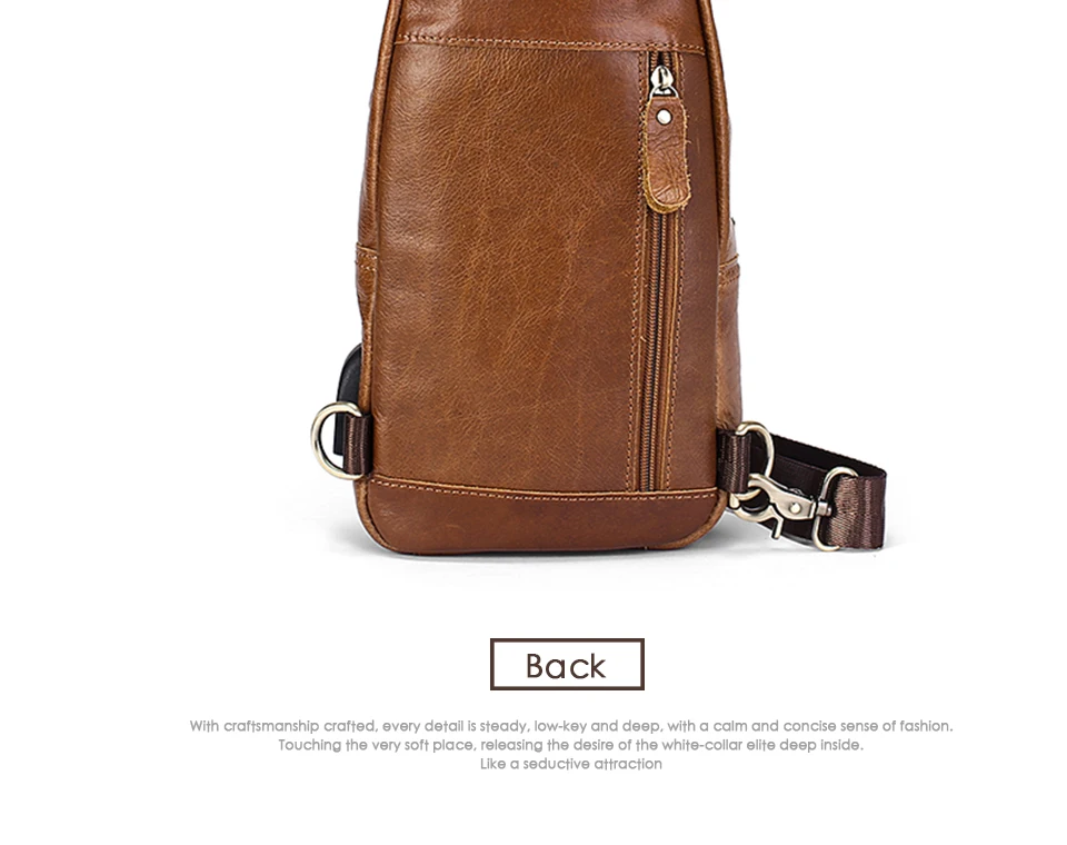 genuine leather men bag zipper crossbody bag sling bag men chest pack men messenger bags (24)
