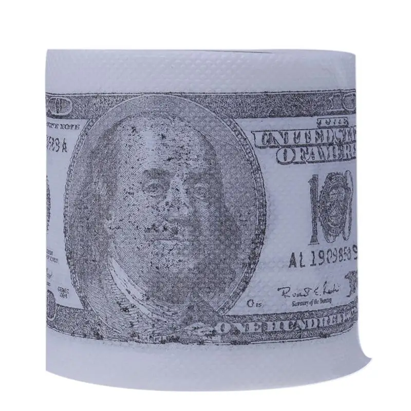 Bill Printed Toilet Paper America US Dollars Tissue Bathroom Simulation