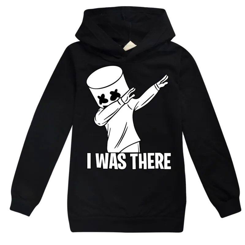 

New Cartoon Marshmello Hoodie Boys Girls Clothes DJ Music Print Pullover Tee Kids Cotton Costumes Long Sleeve Sweatshirt Jacket