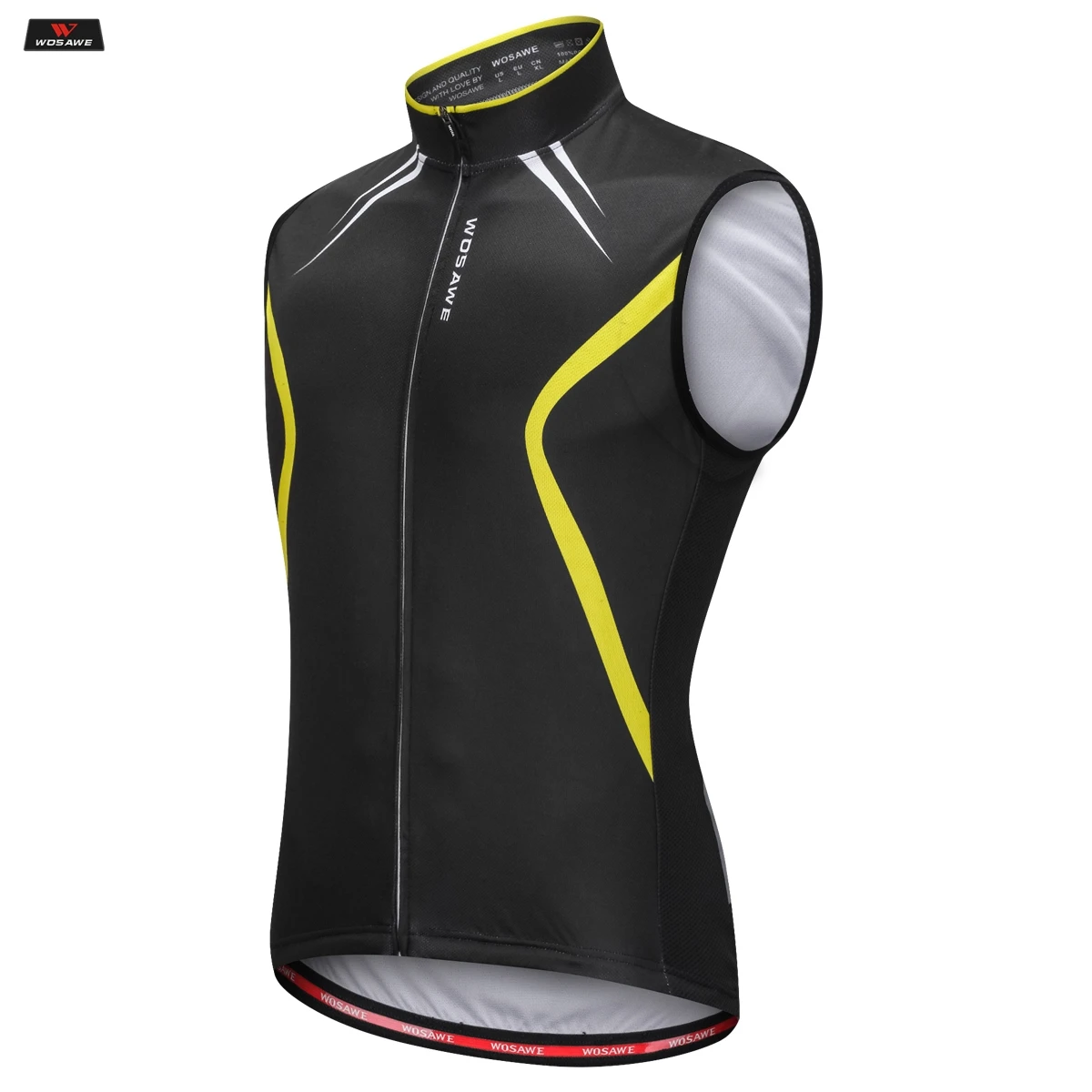 

WOSAWE Reflective Jacket Breathable Visibility Sleeveless Safety Jersey Motorcycle Shirts Windproof off Road Night Riding Vest