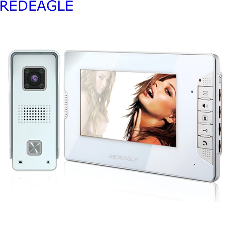 

REDEAGLE Home 7 inch LCD Color Video door phone Intercom System Waterproof Night Vision Bell 700TVL HD Camera