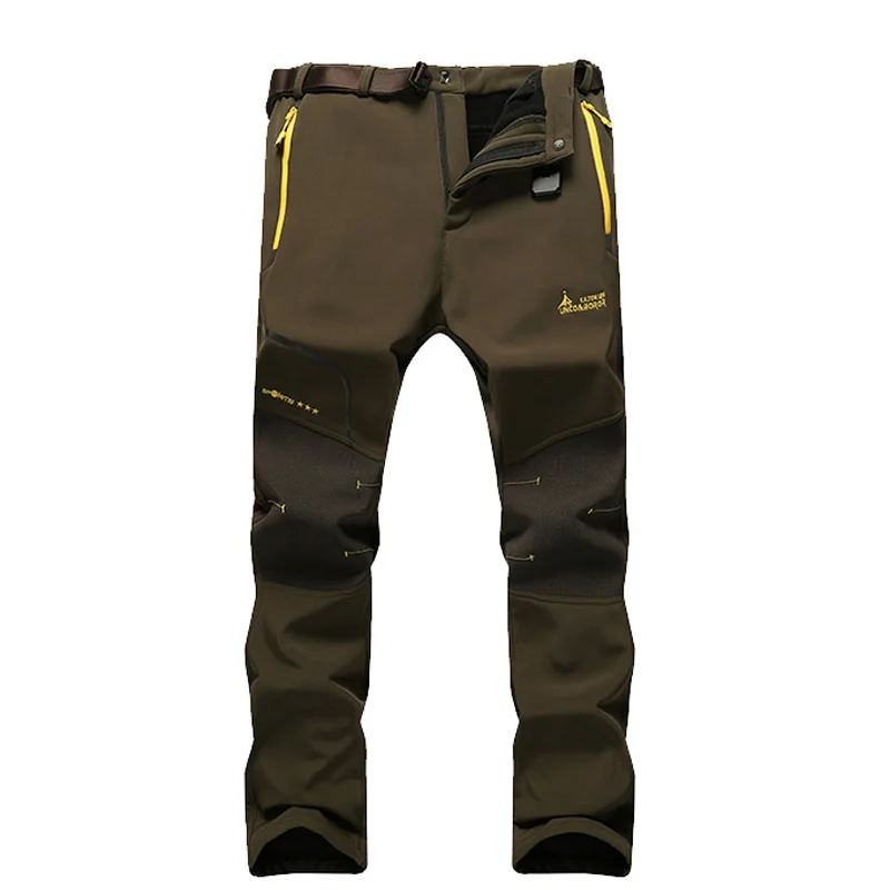 Skup 5XL męskie zimowe polarowe wiatroszczelne spodnie Outdoor Sports spodnie wspinaczka Camping Trekking narciarskie polowanie męskie spodnie VA015