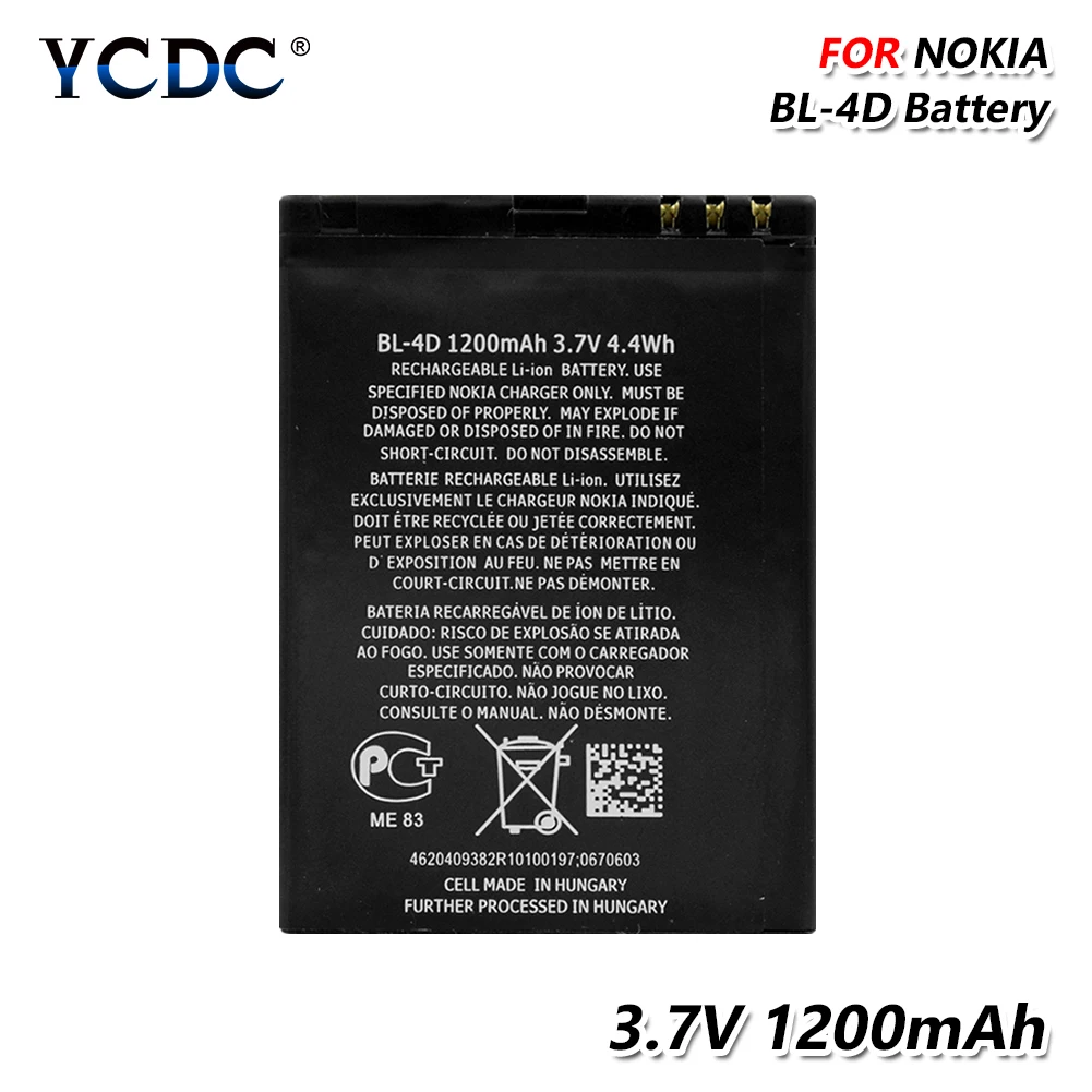 YCDC телефон BL 4D Батарея 3,7 V 1200 мА/ч, BL-4D BL4D Батарея для Nokia N97 мини N8 N5 E5 E6 E7 702T T7 803 N803