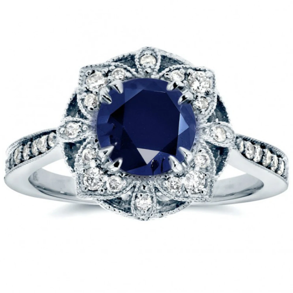 

Fashion Women Flower Shape Rhinestone Wedding Engagement Ring Finger Jewelry