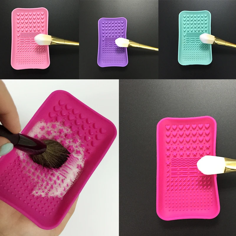 

1Pcs Silicone Makeup Brush Cleaning Mat Cosmetic Foundation Makeup Brushes Pinceles Washing Pad Gel Cleaner Scrubber Large Pad