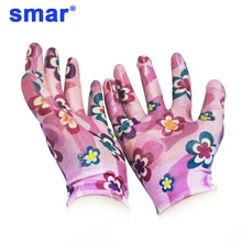 1 пара, высокое качество, рабочие садовые перчатки для очистки, женские перчатки с розовым цветочным принтом, рабочие нитриловые перчатки