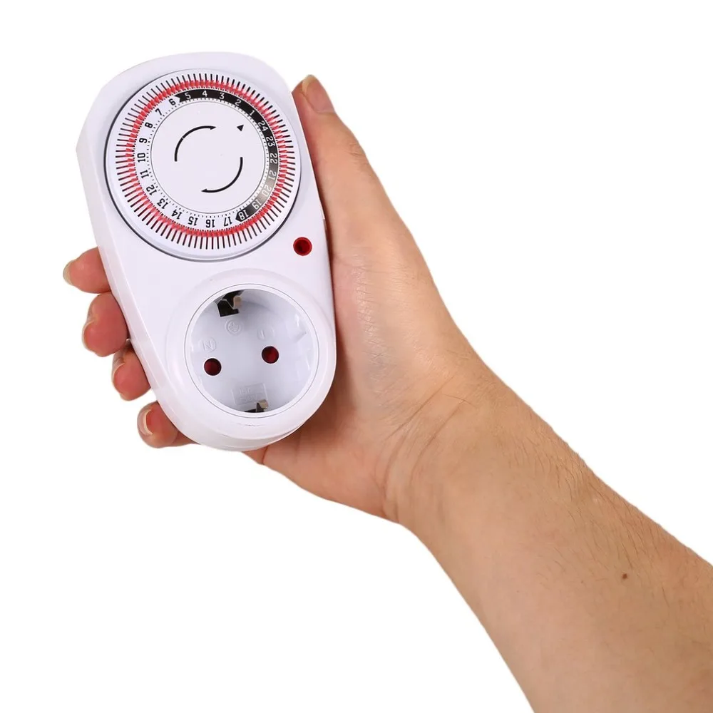 

24 Hours EU/ US/UK Plug in Mechanical Grounded Programmable Timer Switch Smart Countdown Switch Socket Indoor Auto Power off