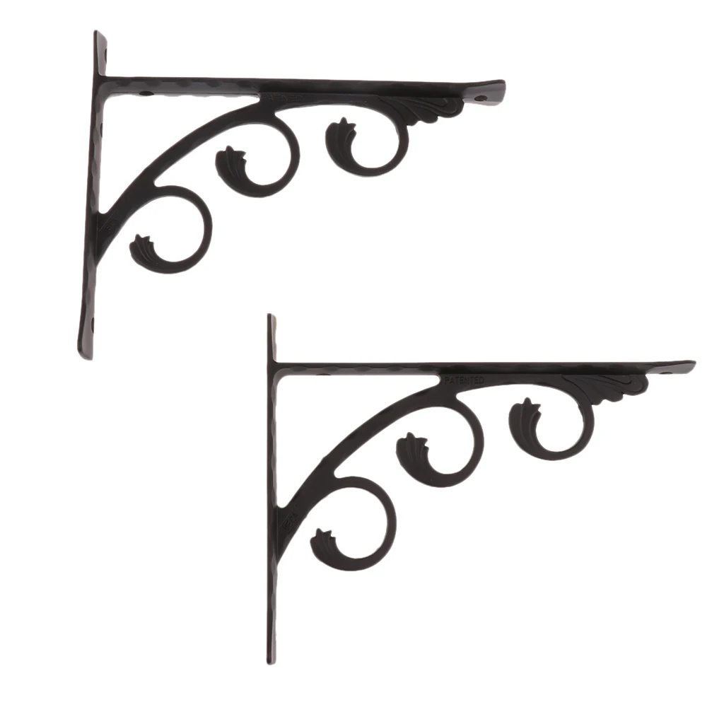 2PCS Wall Mounted Shelf Support Brackets with 4PCS Anchor Bolts for Home Garden Store Decoration