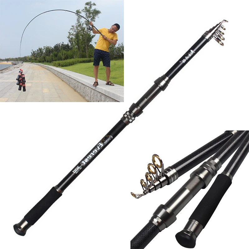 NEW 2.1m 2.4m 2.7m 3.0m 3.6m fishing fish Black Fishing Rod M Power High  Carbon Spinning Fishing Stick sea rod