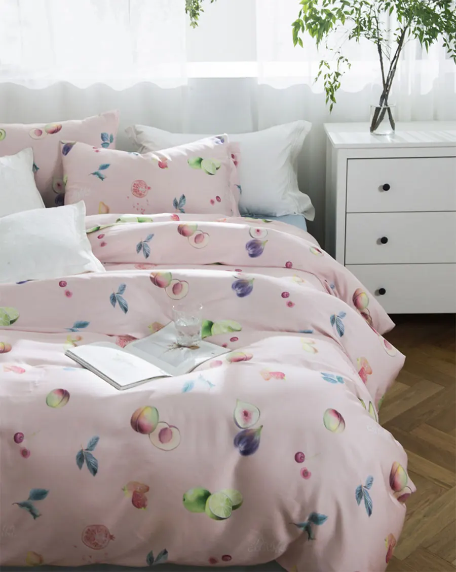 

Modern design fruit bedding set adult teen,full queen king western fashion double home textile bed sheet pillow case duvet cover