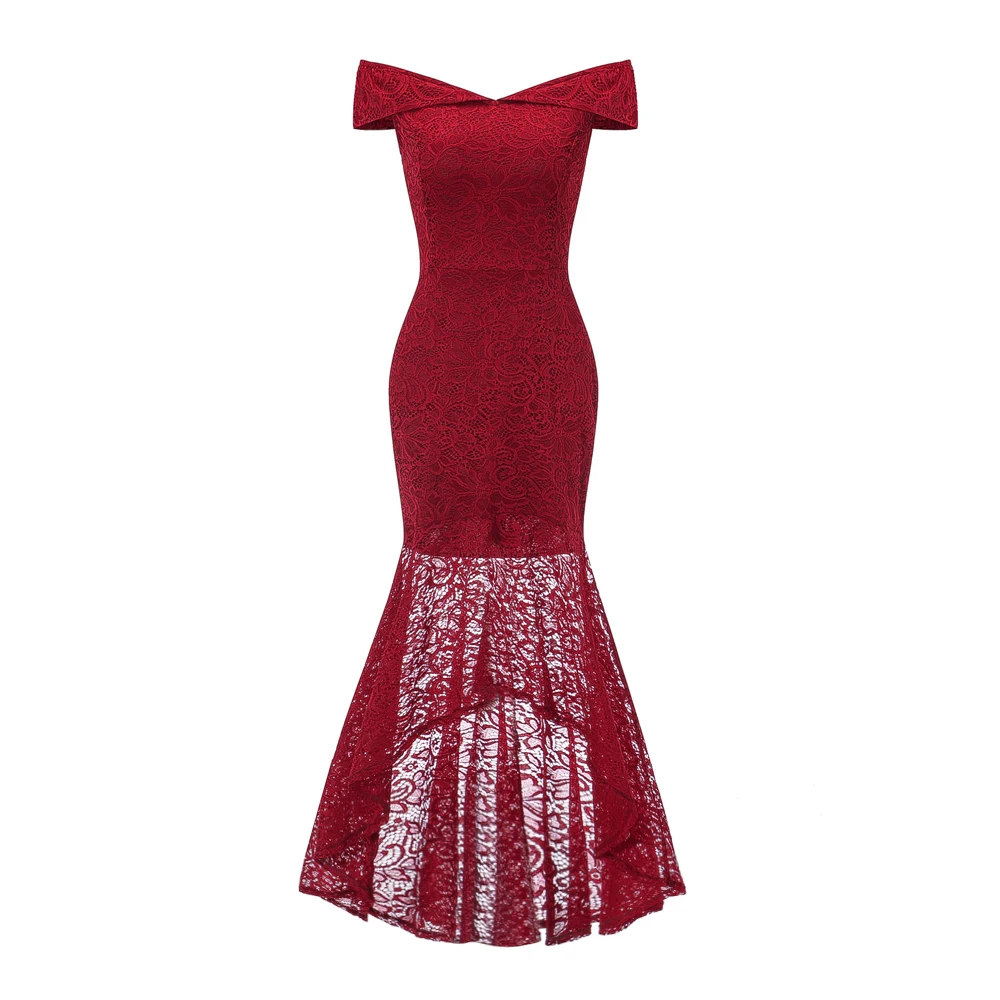 OML533J#Fishtail wine red lace evening Dresses long Blue pink Christmas party dress prom gown women's fashion wholesale Clothing OML533J#Fishtail wine red lace evening Dresses long Blue pink Christmas party dress prom gown women's fashion wholesale Clothing
