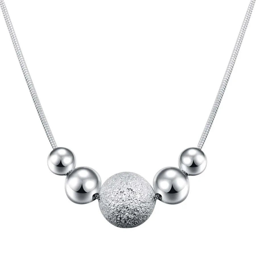 LN019 потеря денег по акции красивая мода элегантный цвет серебра талисман цепь из бисера красивое ожерелье ювелирные изделия - Окраска металла: LN019