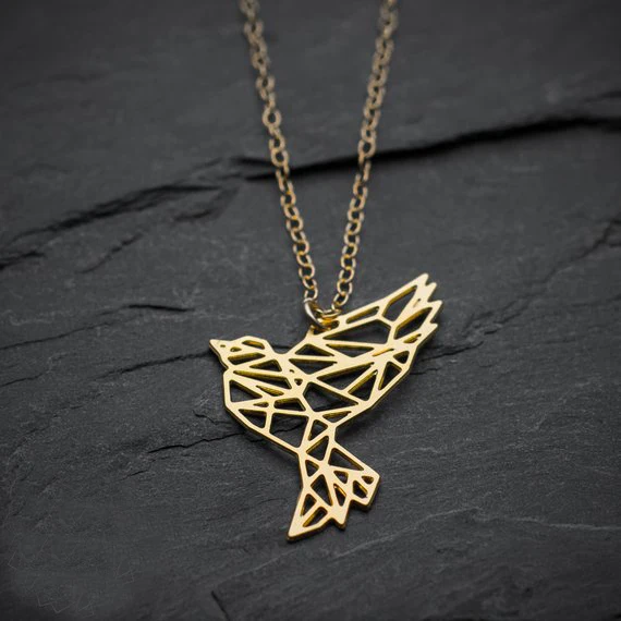 2018 Trendy Women Stainless Steel Jewelry Geometric Origami Charm Bird Necklace Drop Shipping Accepted YP6425 | Украшения и
