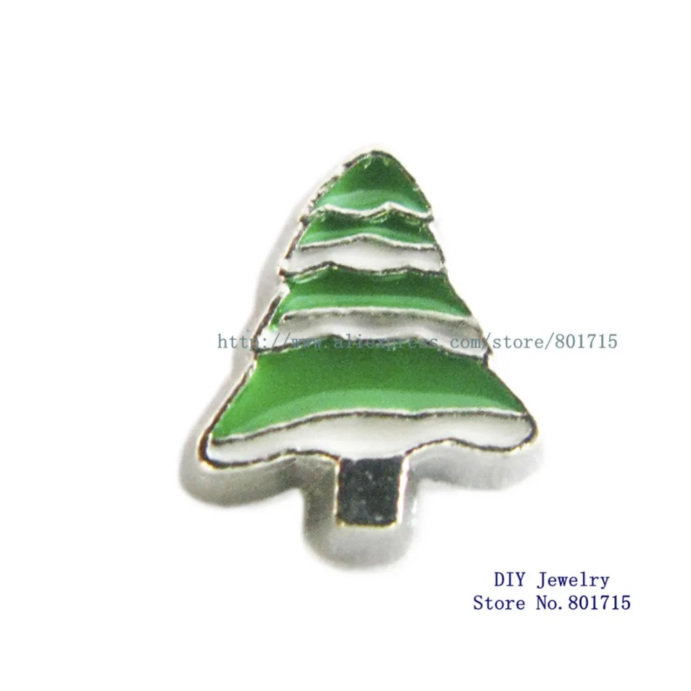 

floating locket living charms for floating locket as gift 10pcs Christmas tree wholesales as gift FC1105