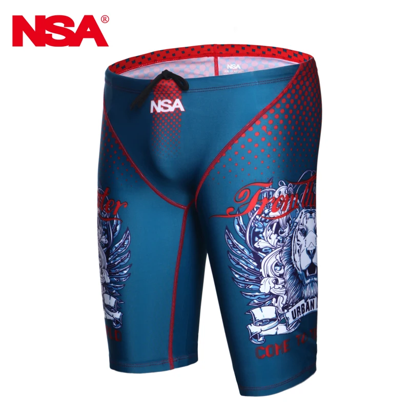 

NSA Racing Training Competitive Swimming Trunks Mens Swimwear Swimsuits Quick Dry Anti-chlorine Men Swimsuit Swim Shorts